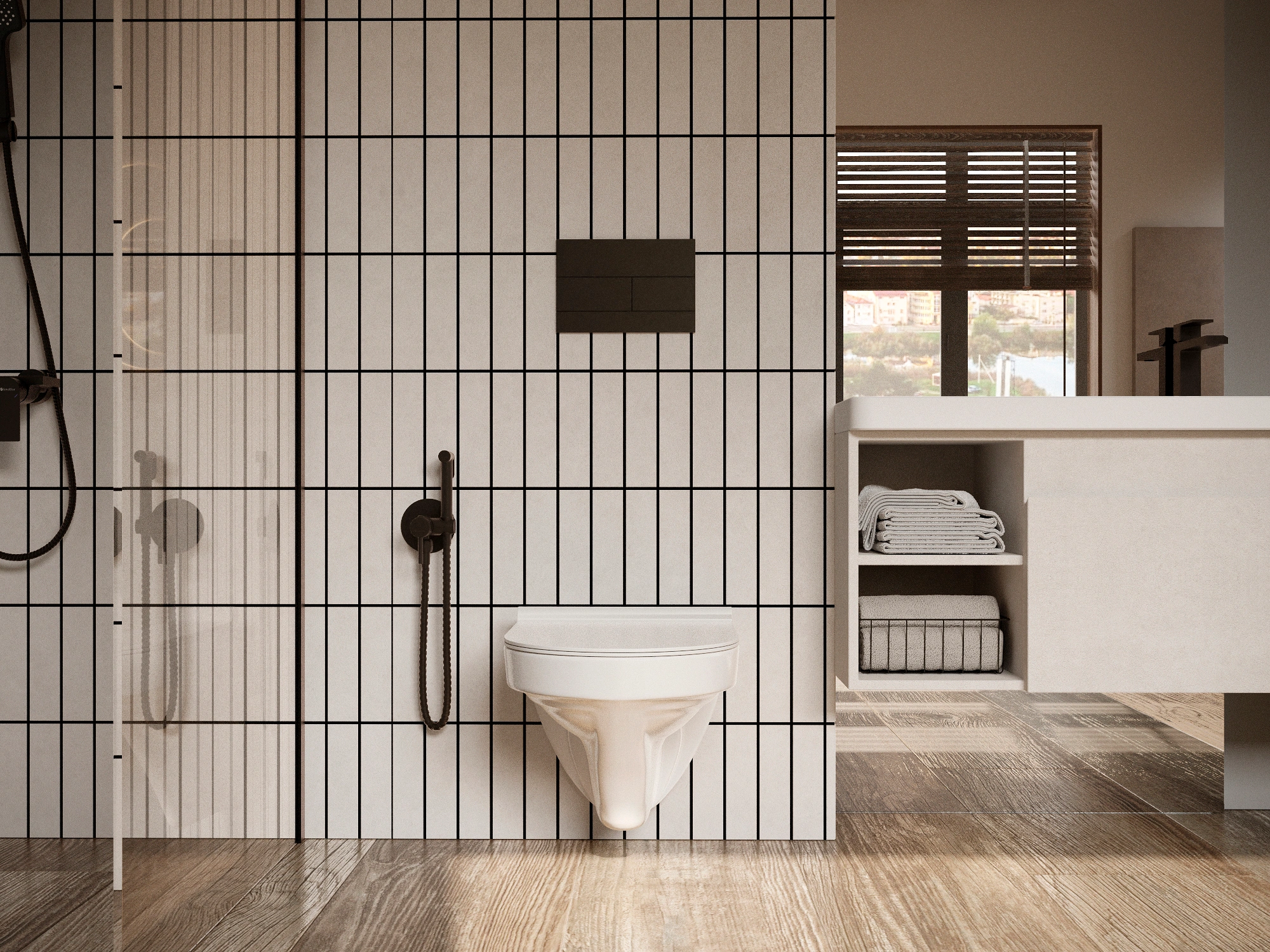 Смеситель с гигиеническим душем FHS01C1BL